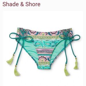 ISO Shade and shore teal tribal bikini bottoms size large